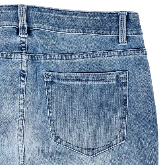 Soft Surroundings Jeans 8 PETITE Blue High Rise Stretch Lace Crochet Hem - Picture 10 of 14